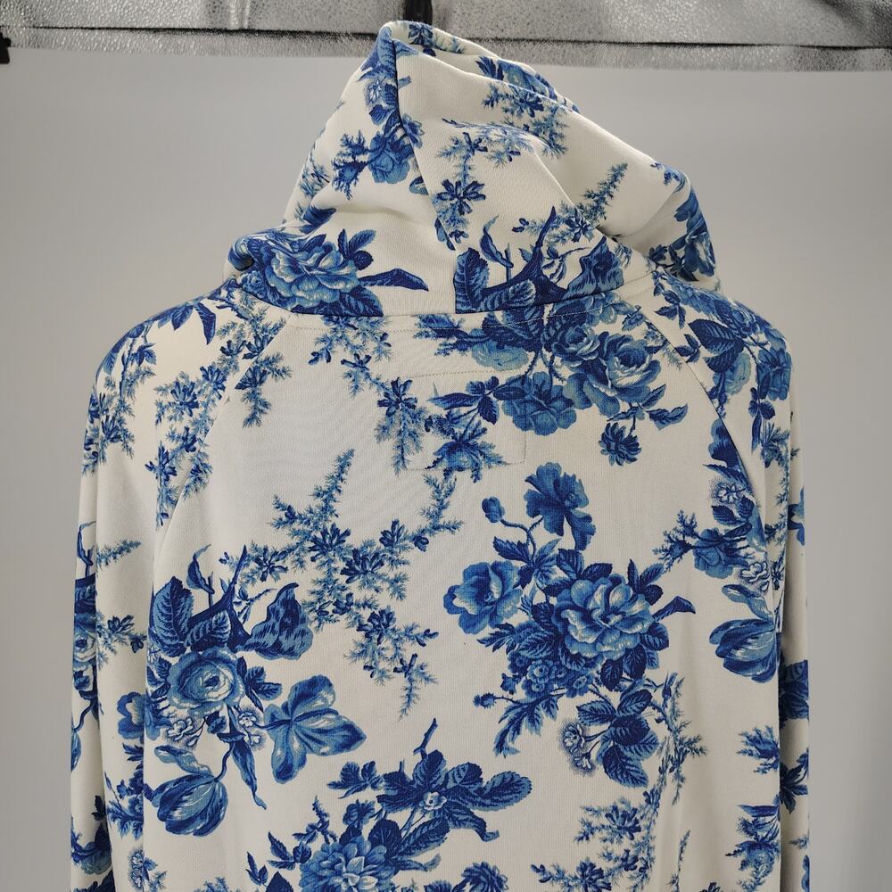 LoveShackFancy x Beach Riot Alicia Floral Hoodie Sweatshirt Blue White Size L - Picture 13 of 16